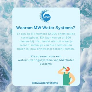 Waarom zou u kiezen voor een waterzuiveringsinstallatie van MW Water Systems? Er zijn op dit moment 12.000 chemicaliën verkrijgbaar. Elk jaar komen er 500 nieuwe bij. Het maakt niet uit waar je woont, sommige van die chemicalien zullen in jouw drinkwater terecht komen. Kies daarom voor een waterzuiveringssysteem van MW Water Systems Kijk op onze website: Link in onze bio Of bel ons: 0594-204080 Vraag vandaag nog een offerte aan! #water #watersystems #schoonwater #waterzuivering #zuiverwater #mwwatersystems #watersystemen #geenkalk #kalkvrijwater #kalkvrij #gezondwater #stayhealthy #healthywater #ontkalken #minderkalk #waterzuiveringssysteem #cleanwater #waterzuiveren #waterzuiver #waterschap #waterzuiveringsproducten #waterzuiveringsproces #waterdrinken #drinkwater #schoondrinkwater #drinkwaterallday #drinkmorewater #zuiverdrinkwater #gezonddrinkwater #gezond